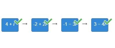 Arrange the complex numbers in order according to the quadrant in which they appear-example-1