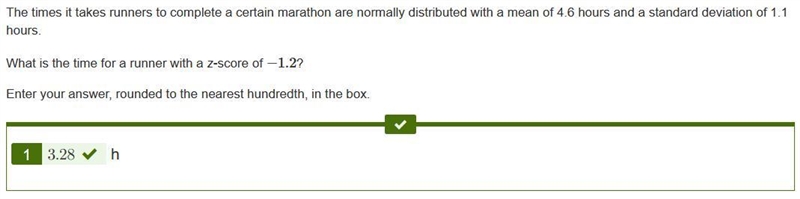 The time it takes runners to complete a certain marathon are normally distributed-example-1