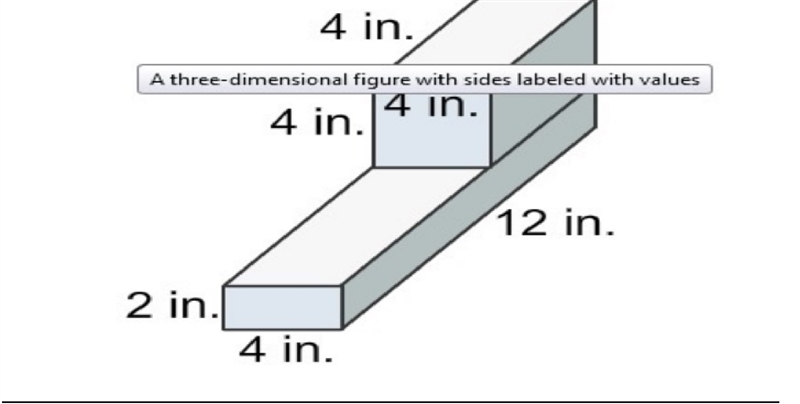 What is the volume of the entire figure? A three-dimensional figure with sides labeled-example-1