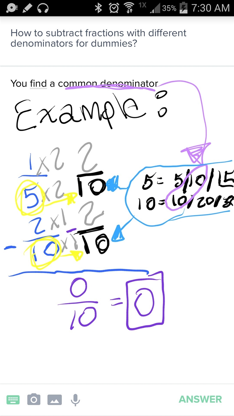 How to subtract fractions with different denominators for dummies?-example-1