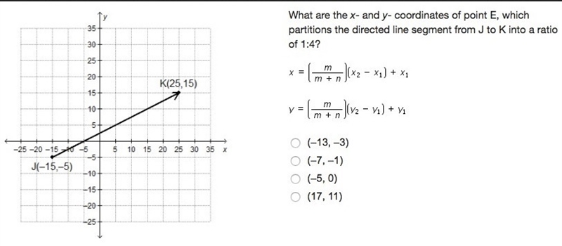 What are the x- and y- coordinates of point E, which partitions the directed line-example-1