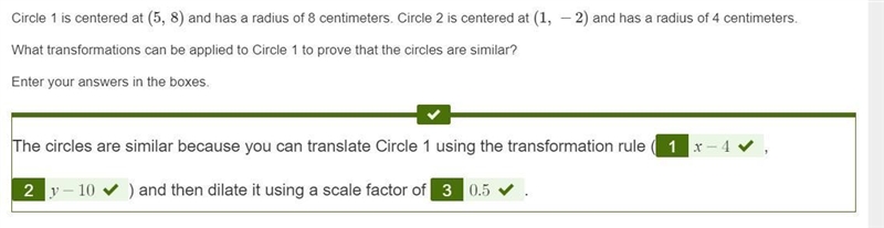 Very Confused please help! Circle 1 is centered at (5,8) and has a radius of 8 centimeters-example-1