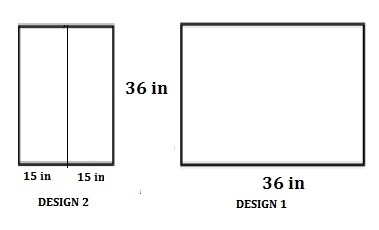 Rashad is considering two designs for a garden. In Design 1 he would use fencing to-example-1