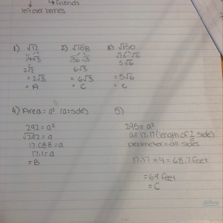 Please answer fast for 30 points!! And EXPLAIN!! What is √12 in simplified radical-example-1