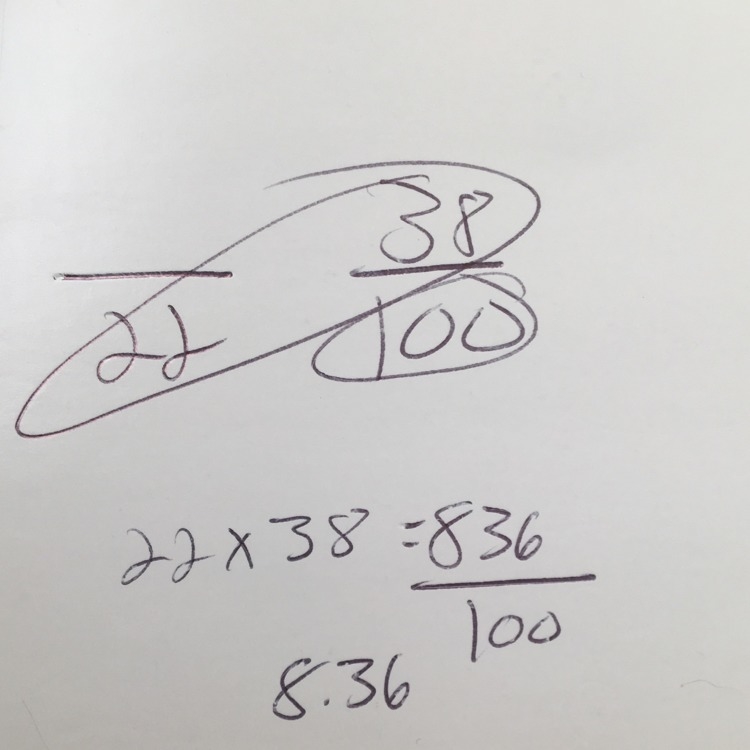 What expression can be used to find 38 percent of 22-example-1