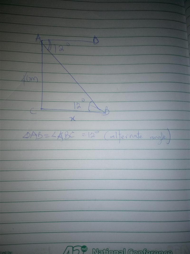 A salvage ship’s sonar locates wreckage at a 12 degree angle of depression. A diver-example-1