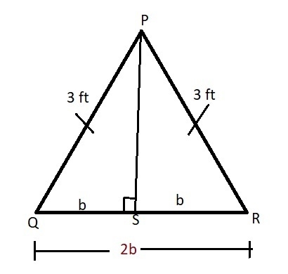 What is the approximate length of the base of an isosceles triangle if the congruent-example-1