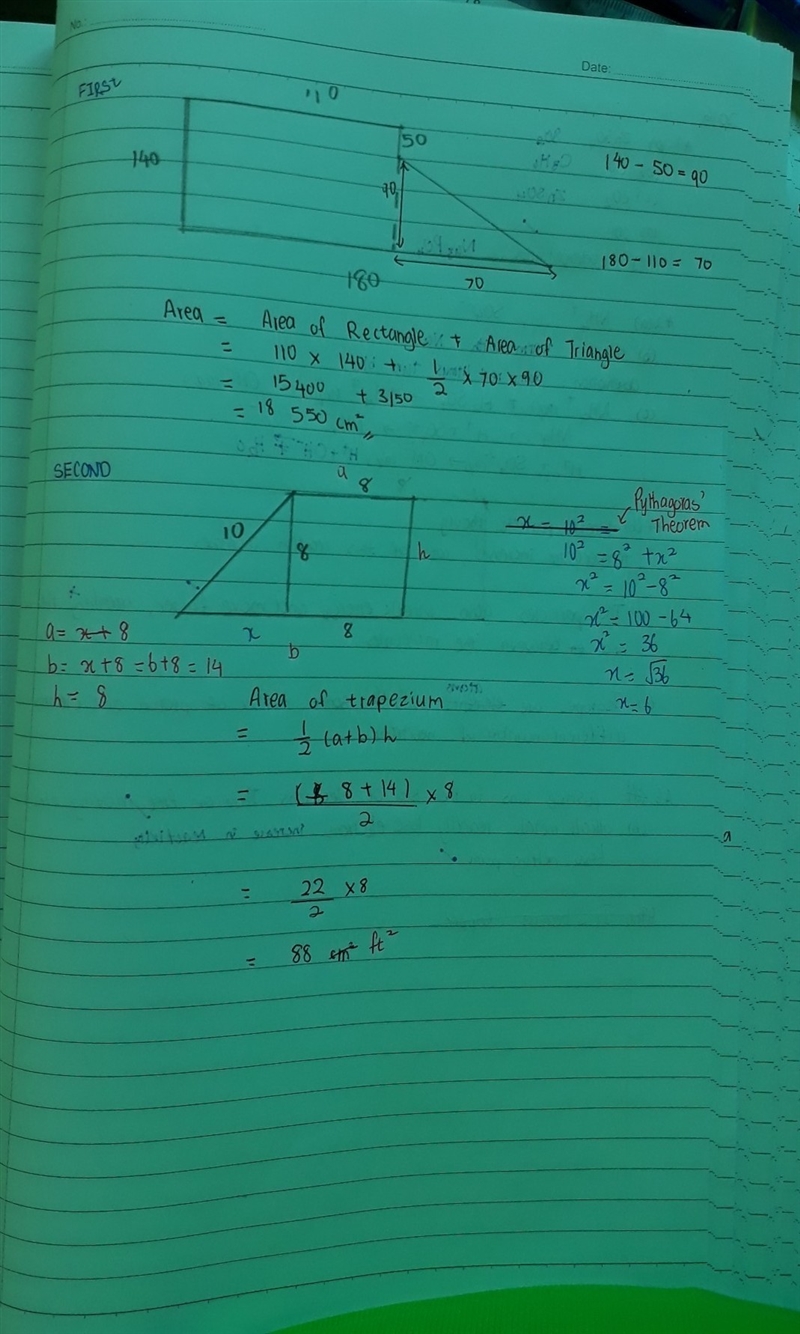 8. Find the area of each figure to the nearest tenth. Please Help!-example-1