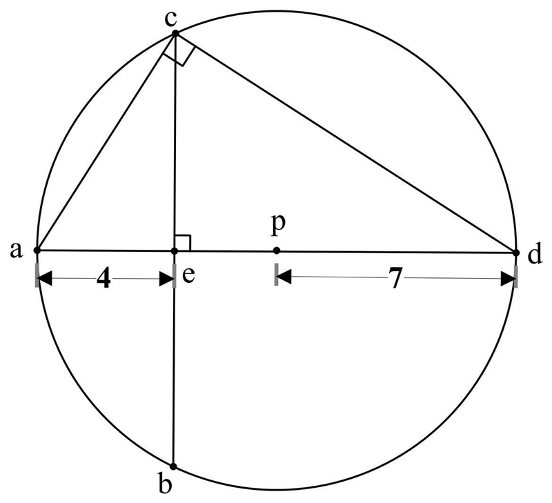 In circle pp, ad¯¯¯¯¯ad¯ is a diameter and bc¯¯¯¯¯bc¯ is perpendicular to ad¯¯¯¯¯ad-example-1