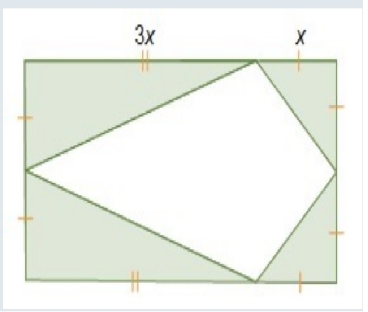 The figure shows a kite inside a rectangle. Which expression represents the area of-example-1