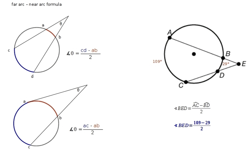 If MAC 109 and MBD = 29°, what is m∠BED? 80° 40° 69° 35°-example-1