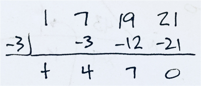 What is the result when x 3 + 7 x ^2 + 1 9 x + 2 1 x ^​3 ​​ +7x ​^2 ​​ +19x+21 is-example-1