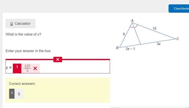 What is the value of x? Enter your answer in the box. x = ​​-example-1