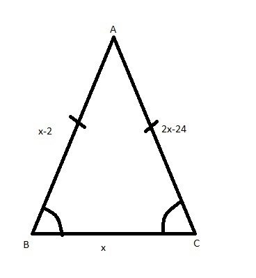 What is the length of BC¯¯¯¯¯ ? Enter your answer in the box. units Triangle A B C-example-1