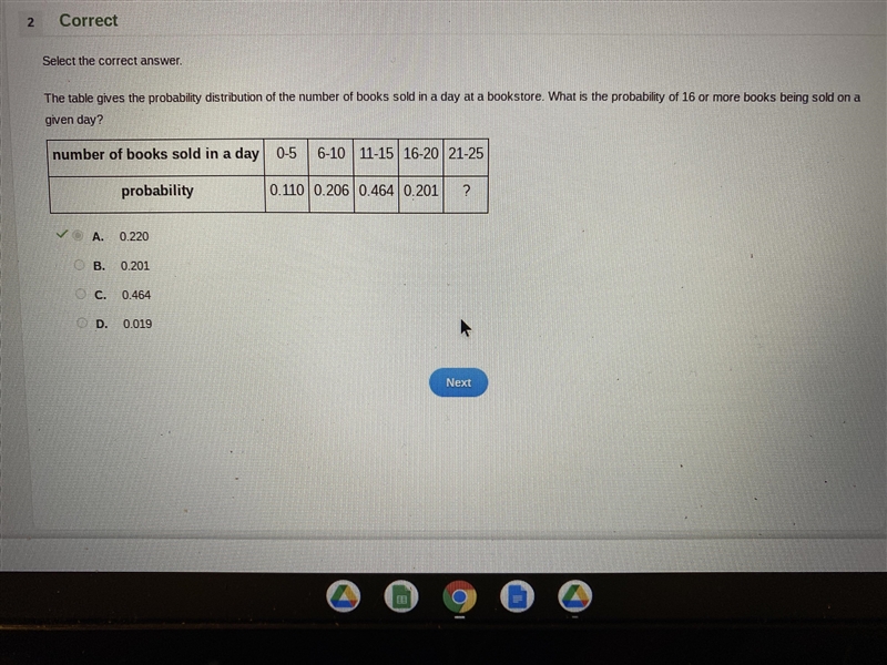 he table gives the probability distribution of the number of books sold in a day at-example-1