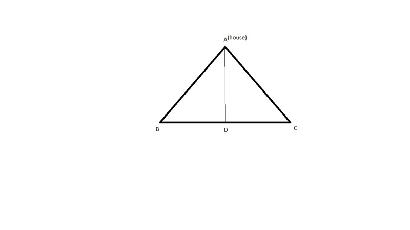 Ellen has property whose boundary lines form a triangle, as shown in the diagram. Her-example-1