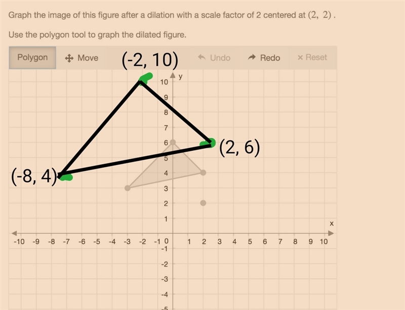 Graph the image of this figure after a dilation with a scale factor of 2 centered-example-1