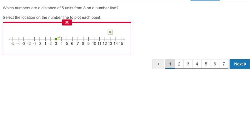 Subtract using the number line. −1/3− 1 2/3 Select the location on the number line-example-1