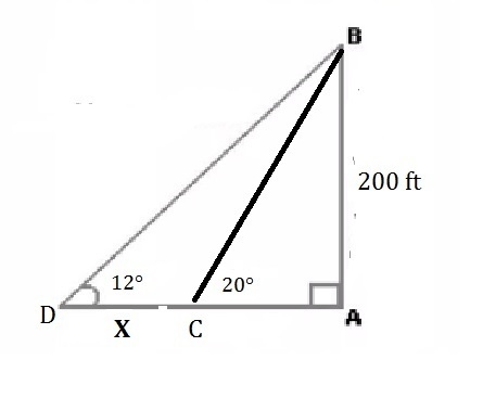 a private plane is flying 200 feet above the ground approaching a runway. the angle-example-1