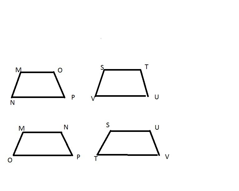 Two quadrilaterals are congruent. One has vertices P, N, O, and M, and the other has-example-1