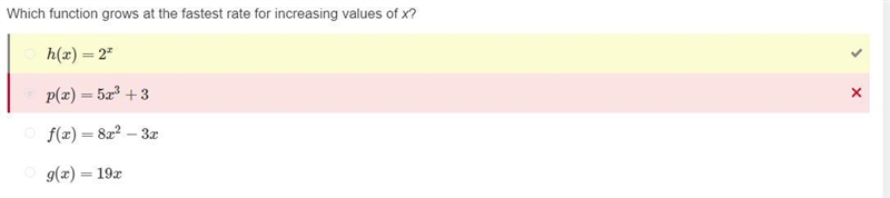 8. Which function grows at the fastest rate for increasing values of x? A. g(x)=19x-example-1