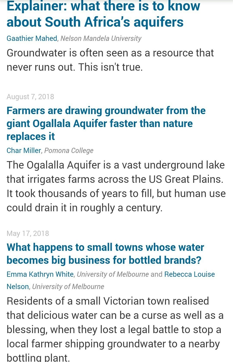 What is a current event related to groundwater? (any event that I can research and-example-1