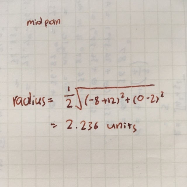 If the endpoints of the diameter of a circle are (−8, 0) and (−12, 2), what is the-example-1