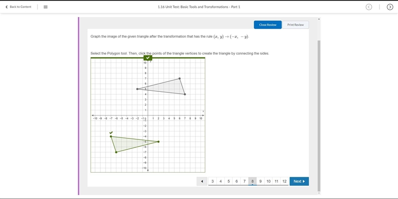 Graph the image of the given triangle after the transformation that has the rule (x-example-1