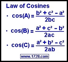 The law of cosines is used to find the measures of a triangle when only the three-example-1