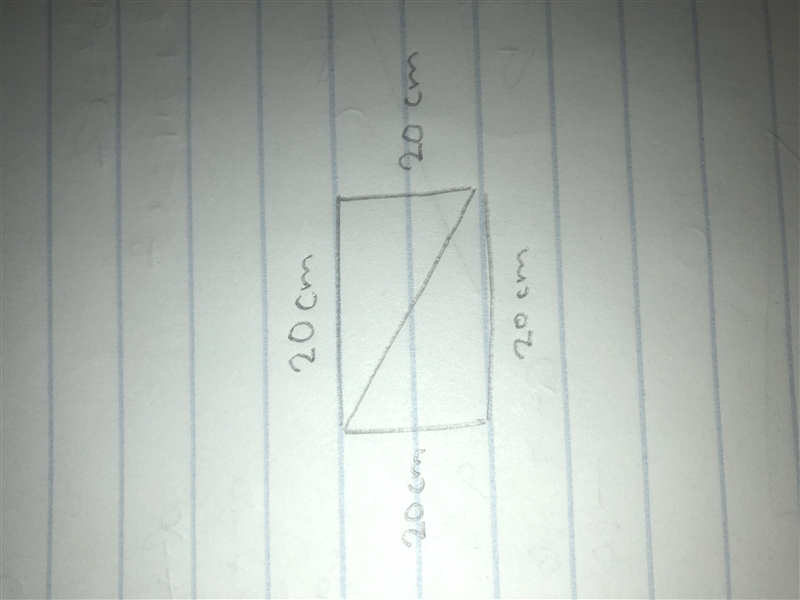 You want to divide a square piece of paper into two equivalent triangle if the square-example-1