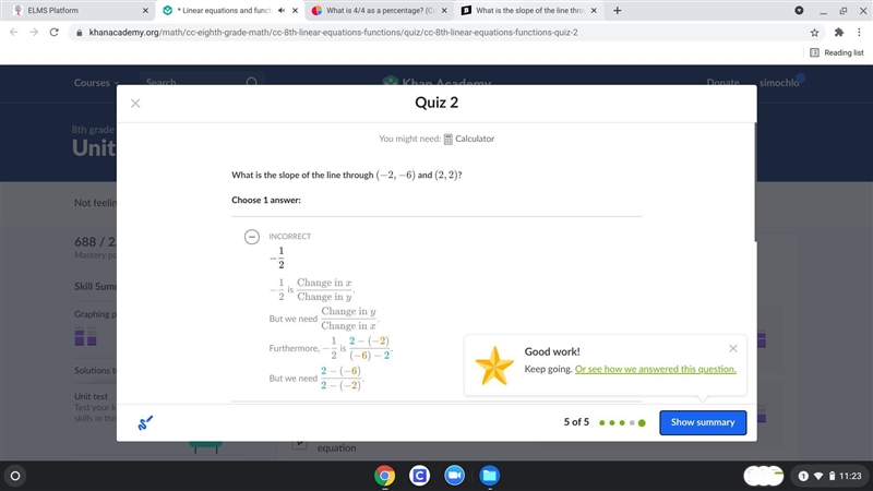 What is the slope of the line through (-2,-6) (2,2)-example-1