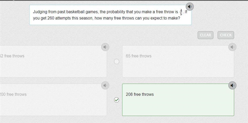 Judging from past basketball games, the probability that you make a free throw is-example-1