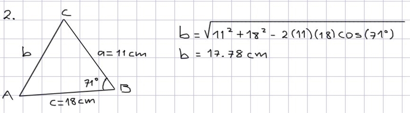 1. Find the area of the triangle with the given measurements. Round the solution to-example-2