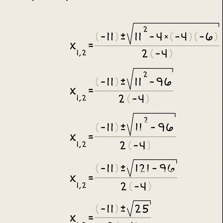 Which of the following is a correct factorization of this trinomial? -4x2 + 11x - 6-example-1