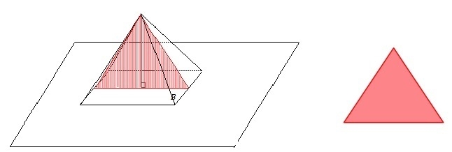 A rectangular pyramid is sliced so the cross section is perpendicular to its base-example-1