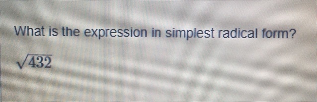 What is the expression in simplest radical form?-example-1