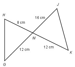 Are the two triangles similar? How do you know? A. no B. yes, by AA C. yes, by SAS-example-1