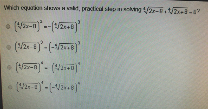 Which equation shows a valid, practical step in solving?-example-1