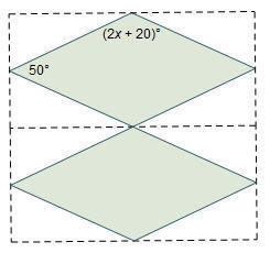 A quilt is designed using a square pattern. Each square contains two rectangles. Each-example-1