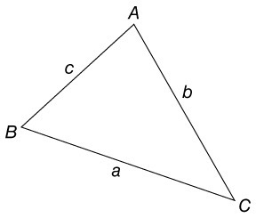 Choose the correct formula to find the area of the oblique ABC shown below. Select-example-1