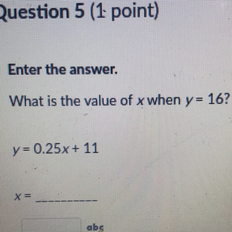 What is the value of x when y=16?-example-1