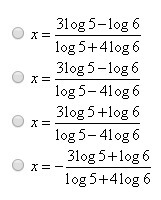 Solve 6^(4x+1)=5^(x-3) for x-example-1