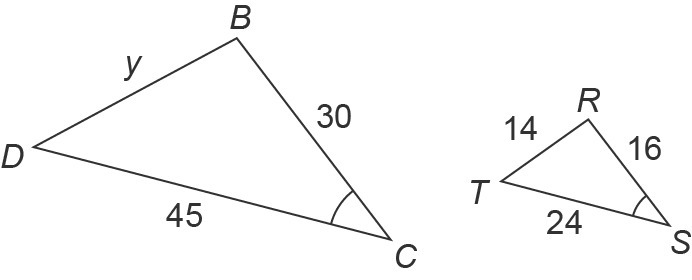 Which one of these would be a good description for these triangles? Angel-Angel Similarity-example-1