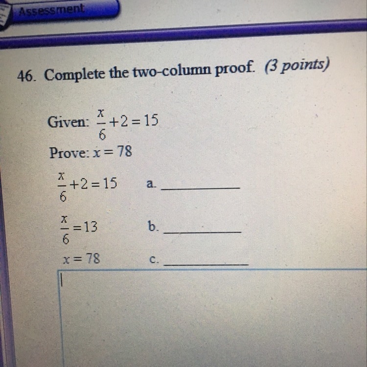 Complete the two column proof.-example-1