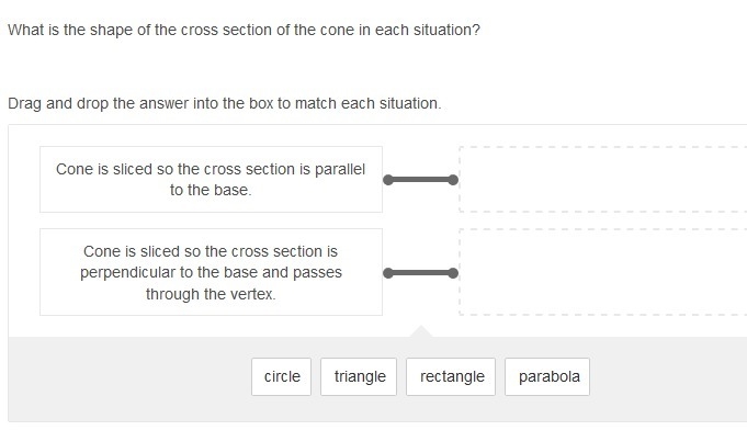 What is the shape of the cross section of the cone in each situation?-example-1