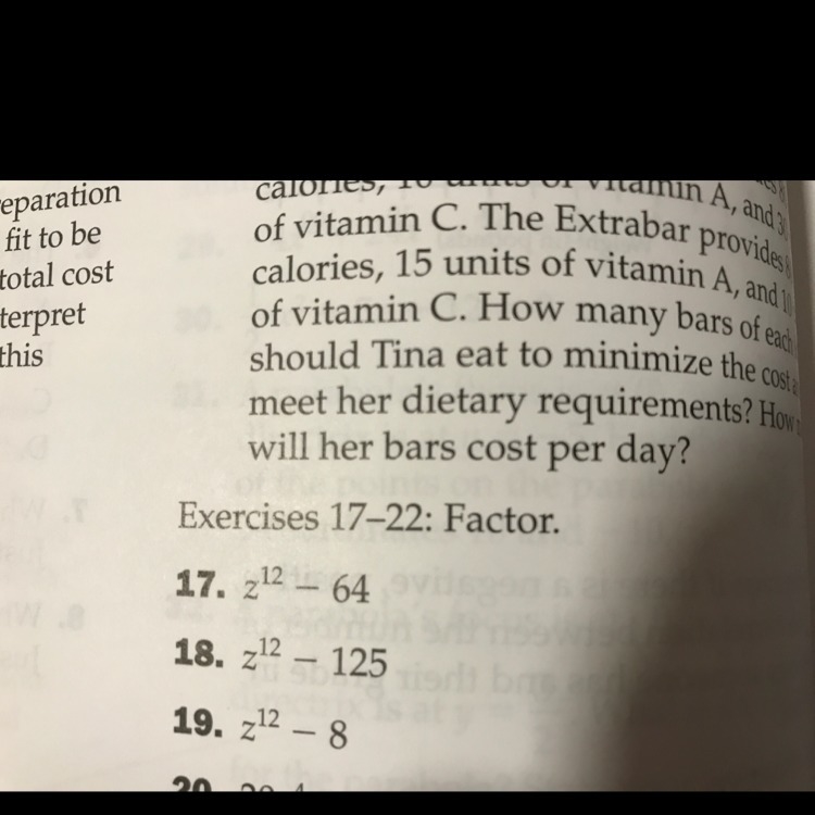 How to factor z^12 - 64 (question 17.)-example-1