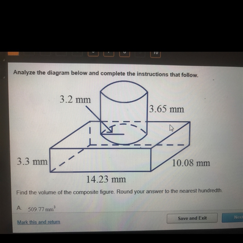 Find the volume of the composite figure. round your answer to the nearest hundredth-example-1