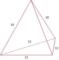 Find the total area for the pyramid with the equilateral base. T. A. =-example-1