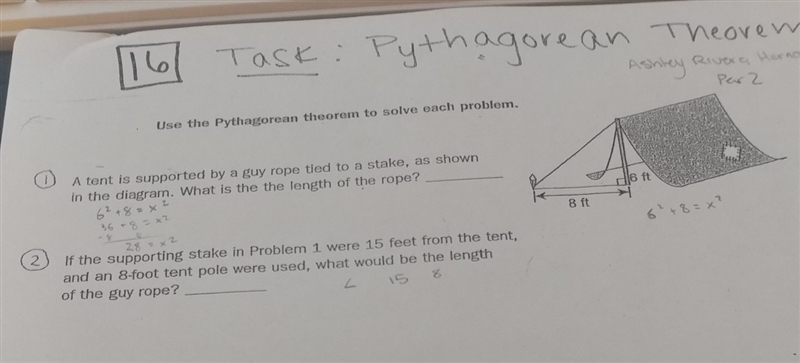 Pythagorean Theorem Can someone help me solve this I don't understand it that well-example-1