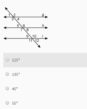 If lines g, h, and i are parallel, and m <1 = 55, what is m <12-example-1